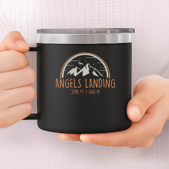 Angels Landing Zion National Park Mountain Hikers 14oz Stainless Steel Tumblers