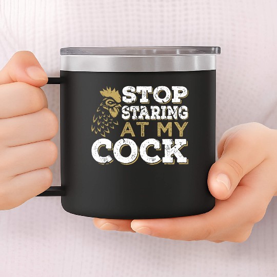 Chicken Cock Penis joke Sexual 14oz Stainless Steel Tumblers