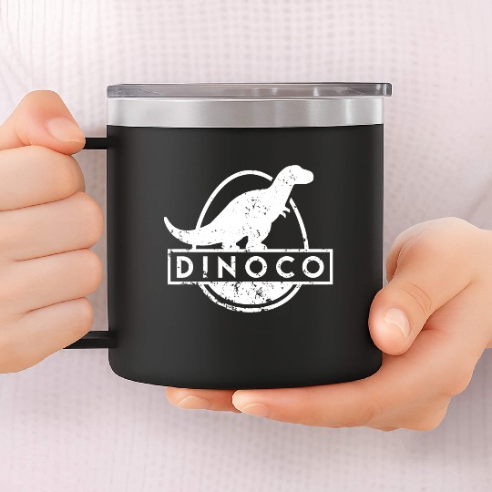 Dinoco White Distressed 14oz Stainless Steel Tumblers