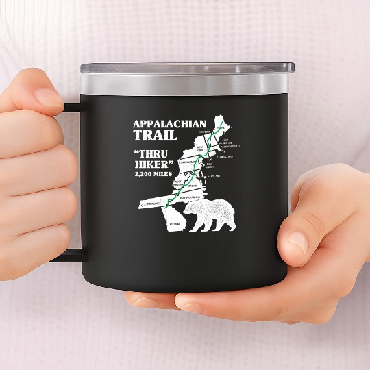 Thruh Hiker, Appalachian Trail - US Trail 14oz Stainless Steel Tumblers