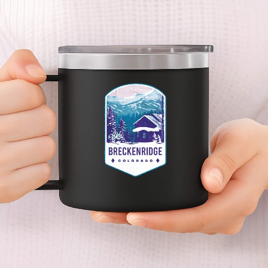 Breckenridge Colorado Ski Badge 14oz Stainless Steel Tumblers