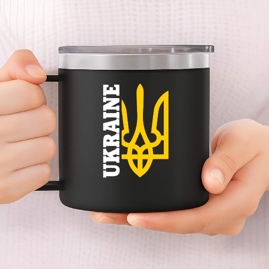 UA And Yellow Emblem of Ukraine 14oz Stainless Steel Tumblers