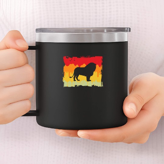 lion retro 14oz Stainless Steel Tumblers