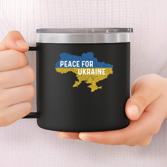 Peace for Ukraine Peacemaker Gift 14oz Stainless Steel Tumblers