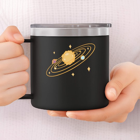 solar system with sparkles doodle 14oz Stainless Steel Tumblers