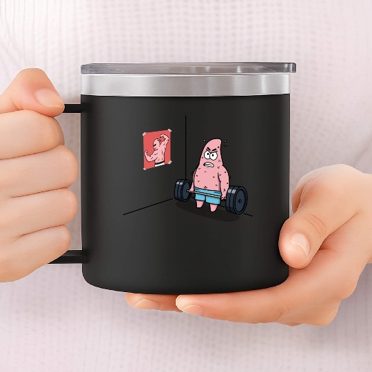 Majin Buu vs Patrick - Funny Anime Gym and Workout 14oz Stainless Steel Tumblers