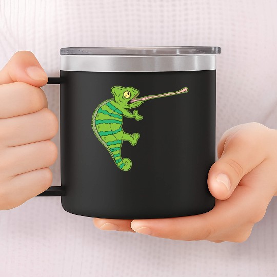 Wildlife Climbing Chameleon Animal Welfare Gift 14oz Stainless Steel Tumblers