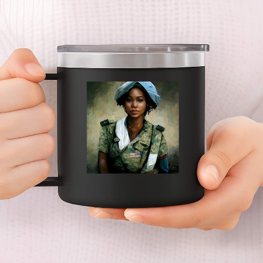 Beautiful US army combat medic painting 14oz Stainless Steel Tumblers
