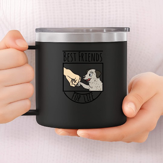 Irish Wolfhound Best Friends For Life 14oz Stainless Steel Tumblers