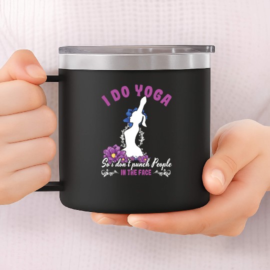 Relax Yoga Zen Mandala Meditate Funny Punch Yoga 14oz Stainless Steel Tumblers