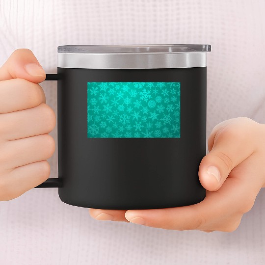Teal Snowflakes Christmas Pattern 14oz Stainless Steel Tumblers