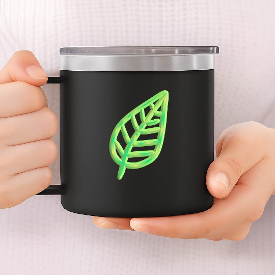 leaf icon nature green thick 14oz Stainless Steel Tumblers