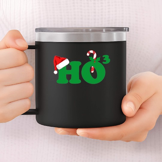 Ho Ho Ho Cubed Christmas Math 14oz Stainless Steel Tumblers