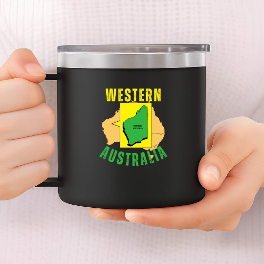 Western Australia Yellow and Green 14oz Stainless Steel Tumblers