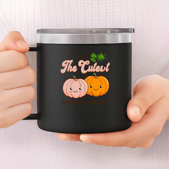 I Teach The Cutest Pumkins Kindergarten Teacher 14oz Stainless Steel Tumblers
