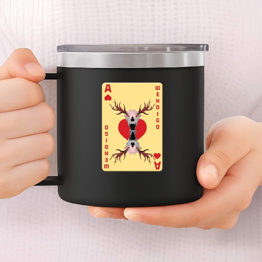 Folk Creature Card Wendigo Halloween Cryptid 14oz Stainless Steel Tumblers