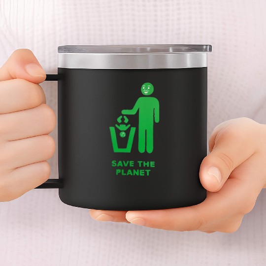 save the planet 14oz Stainless Steel Tumblers