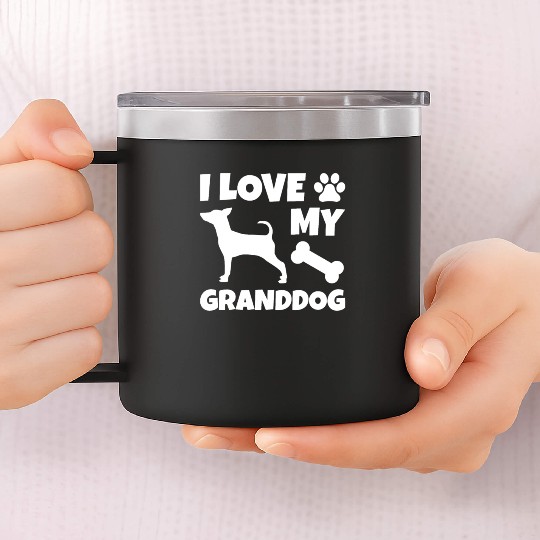 I Love My Granddog Miniature Pinscher 14oz Stainless Steel Tumblers