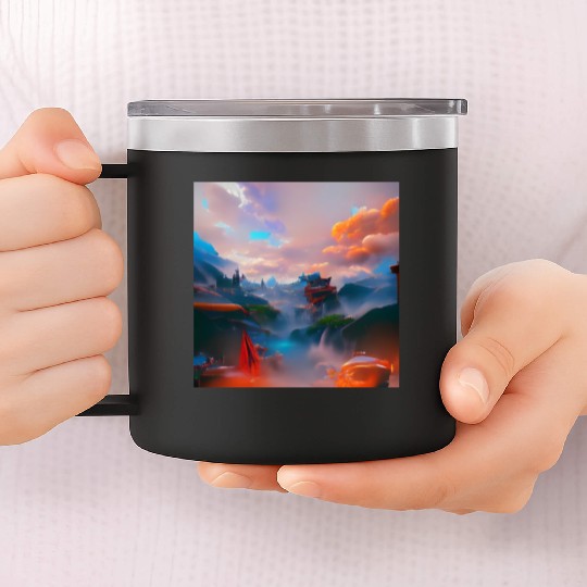 A Timeless World in a Distant Solar System Bright 14oz Stainless Steel Tumblers