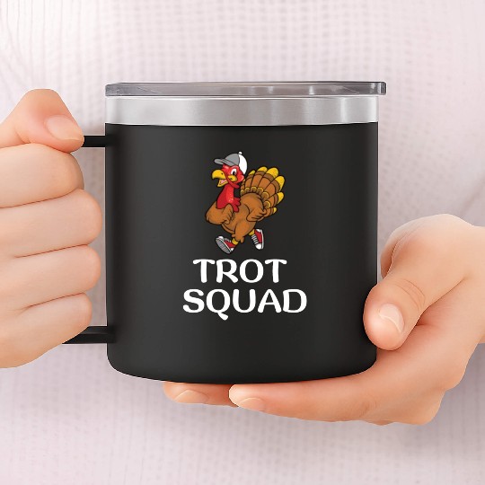Thanksgiving Running Turkey Trot Squad 14oz Stainless Steel Tumblers