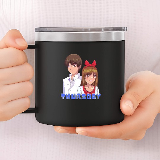 Anime Boy and Girl Day of The Week Thursday 14oz Stainless Steel Tumblers