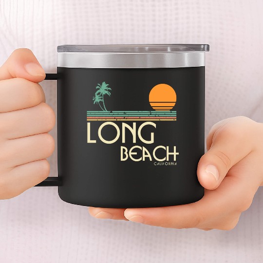 Vintage Long Beach California 14oz Stainless Steel Tumblers