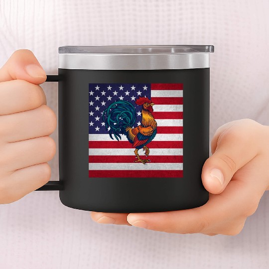 Rooster Cock 14oz Stainless Steel Tumblers