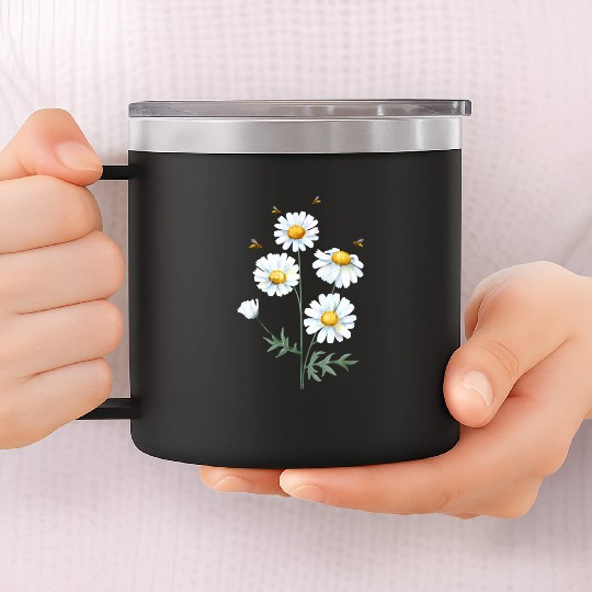 Marguerites Daisy Summer Daisies Flower Garden 14oz Stainless Steel Tumblers