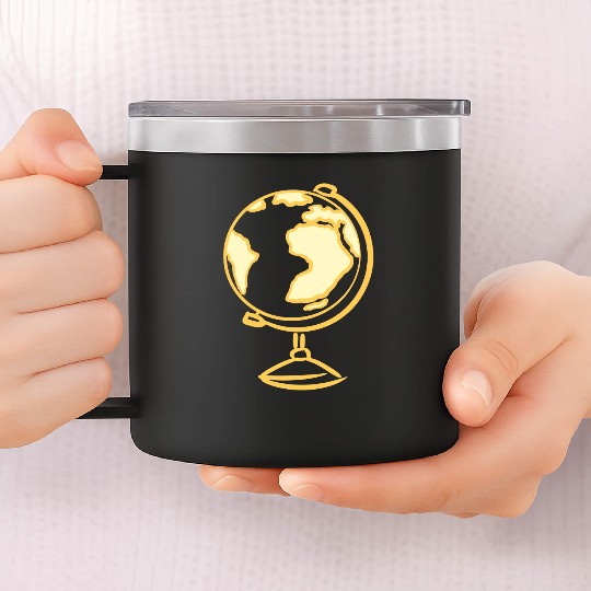 Globe Icon. Geography Teacher. Education symbol 14oz Stainless Steel Tumblers