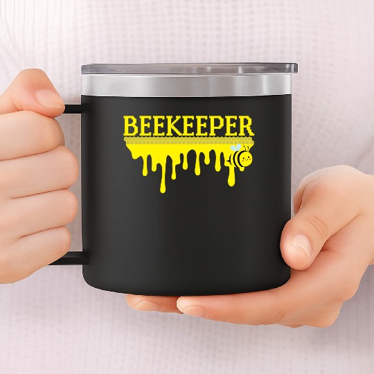 Bee Keeper Beekeeper, Funny Bee Hive Honey Lover 14oz Stainless Steel Tumblers