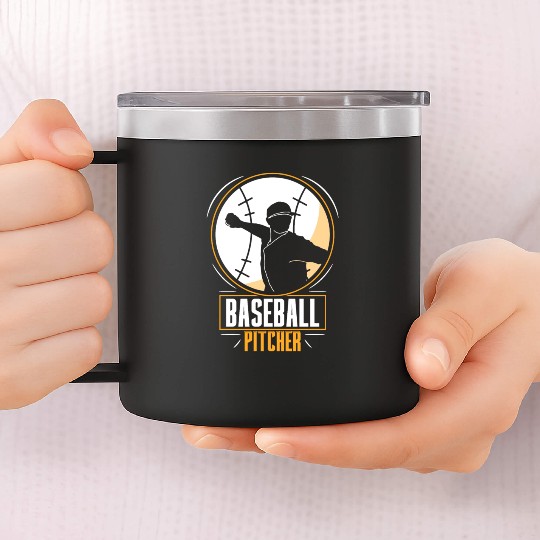 Baseball Pitcher Hobby Player Sayings 14oz Stainless Steel Tumblers