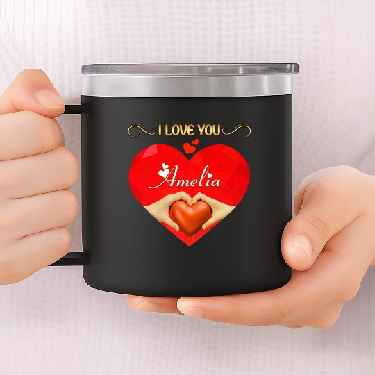 I love you Amelia 14oz Stainless Steel Tumblers