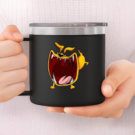 Scary Big Mouth Dog Owners Pet Lover Gift Ideas 14oz Stainless Steel Tumblers