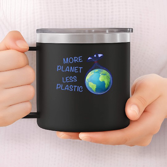 More Planet Less Plastic Eco Friendly 14oz Stainless Steel Tumblers