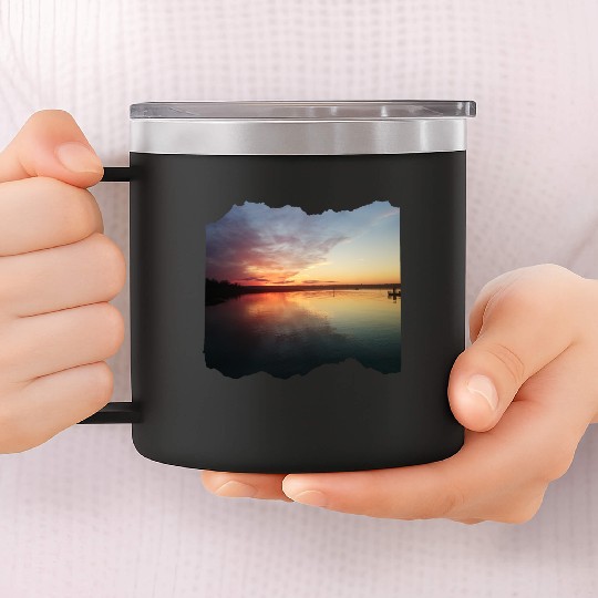 Beautiful photography of ocean waves and sunset 14oz Stainless Steel Tumblers