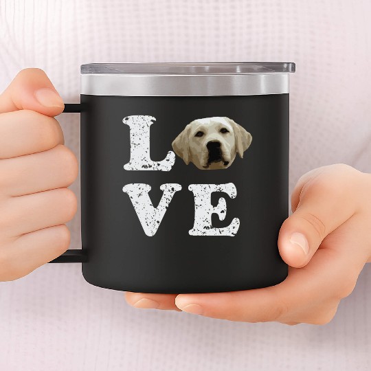 I Love My Yellow Lab Labrador Retriever Dog 14oz Stainless Steel Tumblers
