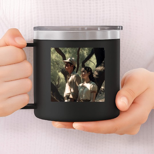 screengrab from a 1920s film scene beautiful 14oz Stainless Steel Tumblers