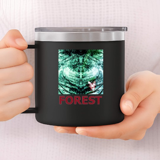 Green forest mandala red 14oz Stainless Steel Tumblers
