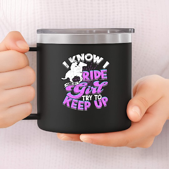 Horse Racing Equestrian Horseback Horse Racer 14oz Stainless Steel Tumblers