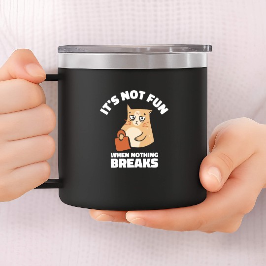 Mean Cat Drawing Line Art Cat Owner Pet Cat 14oz Stainless Steel Tumblers