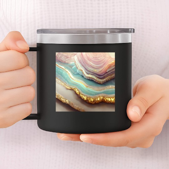 Pastel Agate Geode Stone 14oz Stainless Steel Tumblers