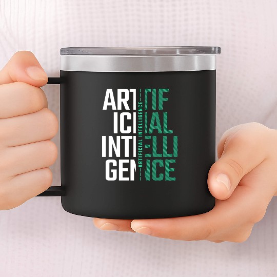 AI Artificial Intelligence Futuristic Nerd Gift 14oz Stainless Steel Tumblers