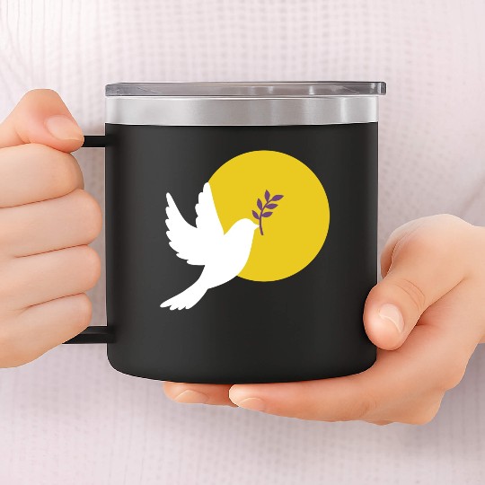 peace dove purple peace Ukraine 14oz Stainless Steel Tumblers