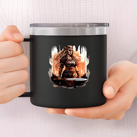 Shield-maiden or Shieldmaiden Amazon 14oz Stainless Steel Tumblers