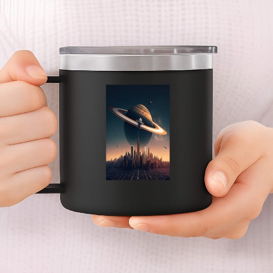 Solar system planet Saturn galaxy 14oz Stainless Steel Tumblers