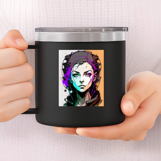 AI ART 01 GAMER GIRL 14oz Stainless Steel Tumblers