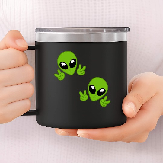 cute aliens chibi 14oz Stainless Steel Tumblers
