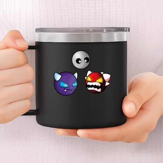 geometry dash insane game 14oz Stainless Steel Tumblers