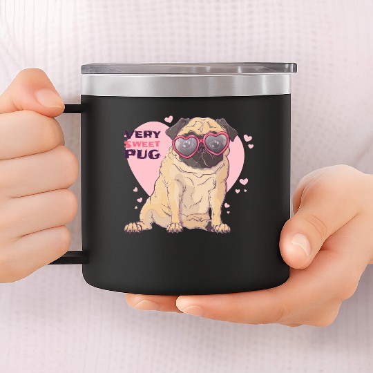 Very Sweet Pug 14oz Stainless Steel Tumblers