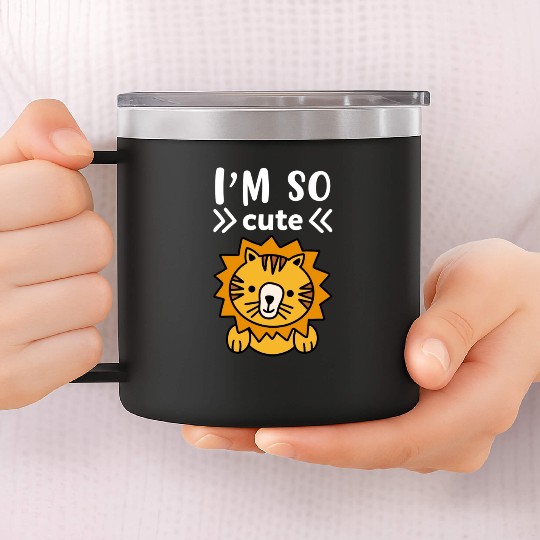 I m So Cute Lion Children Lion 14oz Stainless Steel Tumblers